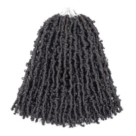 GUOHUI Super Light Butterfly Locs Crochet Hair 12 Inch 6 Packs Pre-Looped Soft Distressed Faux Locs Braids for Women Kids (12 Inch,2)