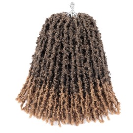 GUOHUI Super Light Butterfly Locs Crochet Hair 12 Inch 6 Packs Pre-Looped Soft Distressed Faux Locs Braids for Women Kids (12 Inch,T27)