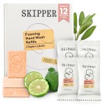 Tirtyl Skipper Foaming Hand Soap Tablet Refills - 12 Pack - 96 fl oz total (12x 8 fl oz) - Rebranded - Compostable Packaging - Bergamot, Blue Cypress & Sage
