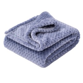 Fuzzy Blanket or Fluffy Blanket for Baby Girl or boy, Soft Warm Cozy Coral Fleece Toddler, Infant or Newborn Receiving Blanket for Crib, Stroller, Travel, Decorative (4060, Pearl Blue)