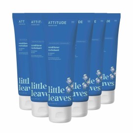 ATTITUDE Hair Conditioner for Kids, Dermatologically Tested Products, Plant- and Mineral-Based Detangler, Vegan, Blueberry, 8 Fl Oz (Pack of 6)