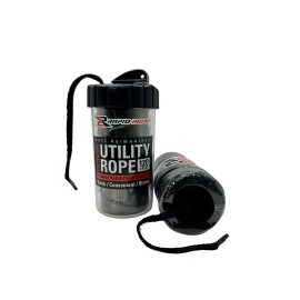 Rapid Rope Canister 120ft Olive Green Flat Tactical Paracord, Made in USA, 1100lb Tested Heavy Duty Poly Rope Test Cord, Non-Tangle Dispenser Included - Hiking, Camping, Survival, Utility, Climbing