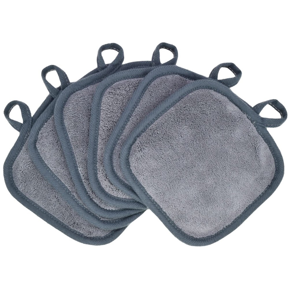 BloomSesame Makeup Remover Cloths for Face, Eye, Lips - Reusable Makeup Remover Pads Soft Microfiber Facial Cleansing Cloths 5 x 5 inch 6 Pack (Gray)