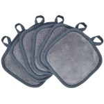 BloomSesame Makeup Remover Cloths for Face, Eye, Lips - Reusable Makeup Remover Pads Soft Microfiber Facial Cleansing Cloths 5 x 5 inch 6 Pack (Gray)
