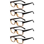 Eyekepper Vintage Reading Glasses for Men - 5 Pack Spring Hinges Classic Readers - Black-Tortoise Frame +3.75
