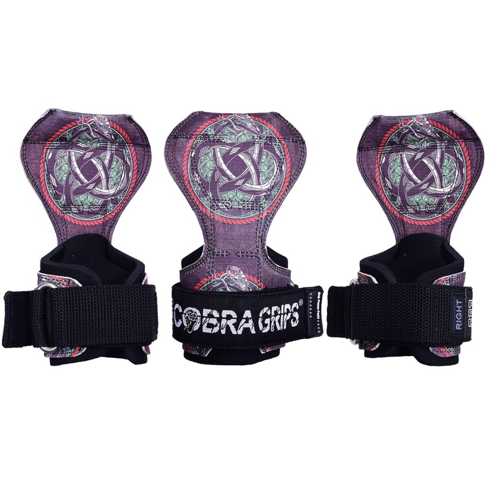 Cobra Grips PRO Weight Lifting Gloves Heavy Duty Straps Alternative Power Lifting Hooks Best for Deadlifts Adjustable Neoprene Padded Wrist Support Bodybuilding (PRO Knot-Sub-Leath)