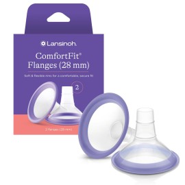 Lansinoh ComfortFit Breast Pump Flanges, Size 28mm, 2 Count