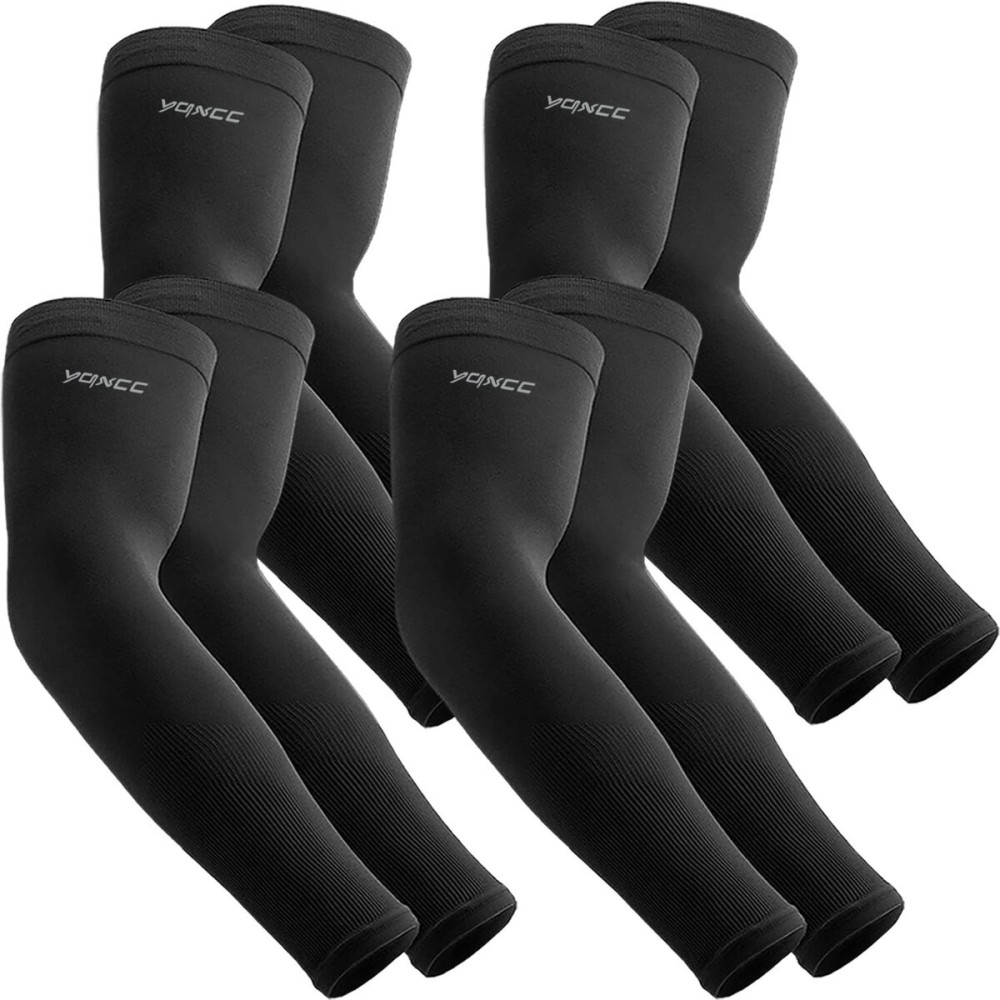 YQXCC 4 Pairs Arm Sleeves for Men Women | UPF 50 Cooling UV Sun Protection | Sports Compression Sleeves