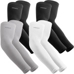 YQXCC 4 Pairs Arm Sleeves for Men Women | UPF 50 Cooling UV Sun Protection | Sports Compression Sleeves