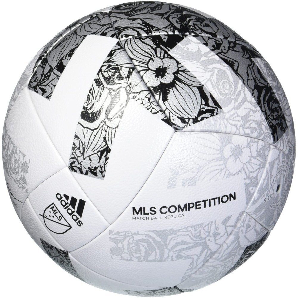 adidas MLS Competition Match Ball Replica Soccer Ball, White/Silver Metallic/Black, 5