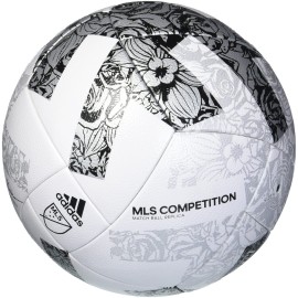 adidas MLS Competition Match Ball Replica Soccer Ball, White/Silver Metallic/Black, 5