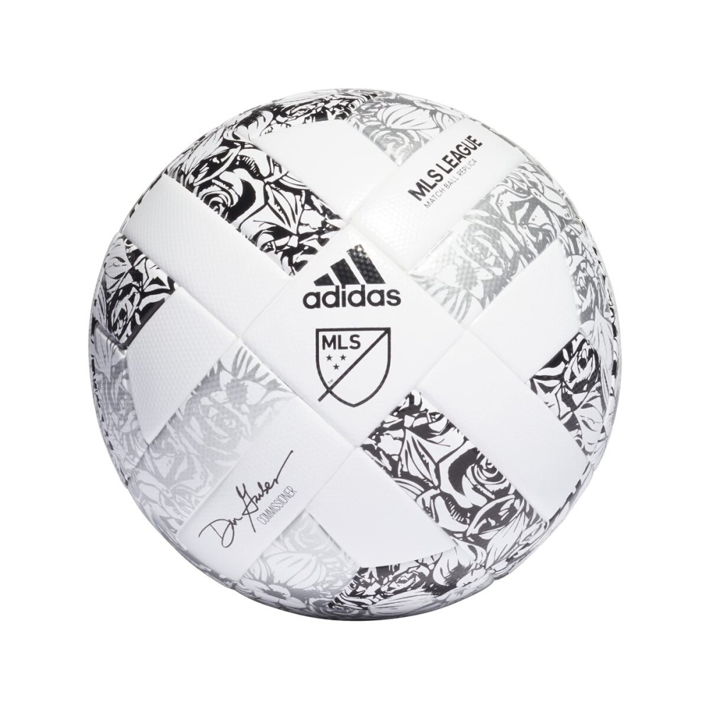 adidas Unisex-Adult MLS League Nativo Ball, White/Silver Metallic/Black, 4