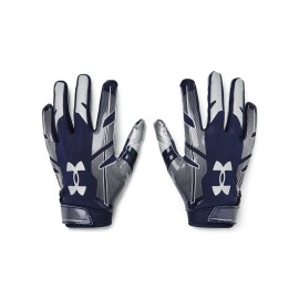 Under Armour boys Youth F8 Football Gloves , Midnight Navy (410)/Metallic Silver , Youth Small