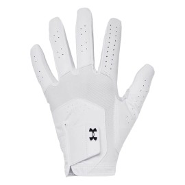 Under Armour Men\'s Iso-Chill Golf Glove, White (100)/Black, Right Hand Medium Large