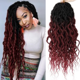 Faux Locs Crochet Hair 6Packs 24Inch Crochet Locs, Boho Faux Locs with Curly Ends Dreadlock Crochet Hair Crochet Loc for Black Women(24\'\', TBUG)