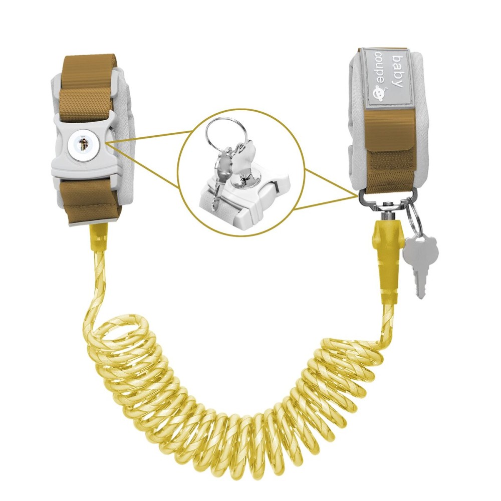 Toddler Harness Walking Leash- Child Anti Lost Wrist Link - Child Safety Harness - Upgrade with Reflective(6.5ft) - for Boys and Girls,Not Easy to Open Without Key (Yellow)