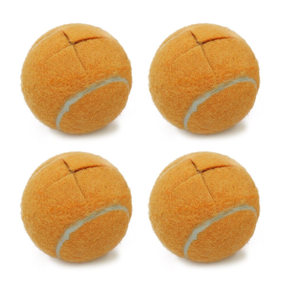 Magicorange 4 PCS Precut Walker Tennis Balls for Furniture Legs and Floor Protection, Heavy Duty Long Lasting Felt Pad Glide Coverings (Orange)