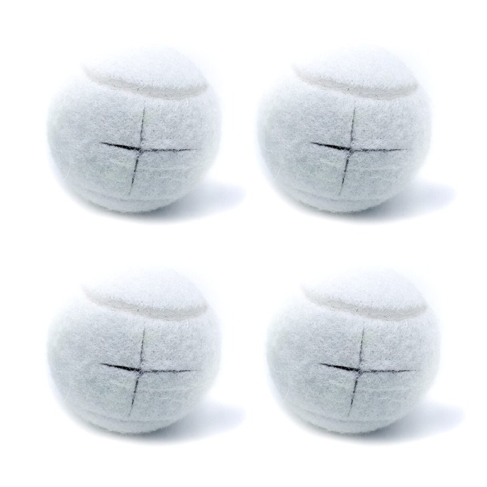 Magicorange 4 PCS Precut Walker Tennis Balls for Furniture Legs and Floor Protection, Heavy Duty Long Lasting Felt Pad Glide Coverings (White)