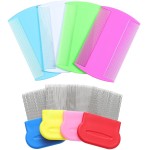 Maitys 8 Pieces Flea Lice Combs Double Sided Lice Cats Dogs and Nit Removal Hair Grooming Plastic and Metal Comb, Head Hair Comb for Pets and Humans(4 x 2 Inches, 2.24 x 2.24 Inches,Novel)