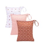 babygoal Wet Dry Bags for Baby Cloth Diapers, Washable Travel Bags, Beach, Pool, Gym Bag for Swimsuits & Wet Clothes with Two Zippered Pockets 3 Pack, 3LN16