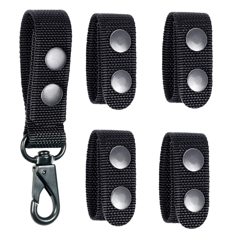 TAFTACFR Duty Belt Keeper with Double Snaps(Set of 4) +1 Keeper with Strong Metal Key Clip(1 Pack)
