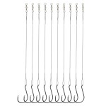 Beoccudo Circle Hooks Rigs Saltwater Steel Leader Wire, 25pcs Heavy Duty Circle Hook with Leader Wire Bass Catfish Fishing Lure Rig
