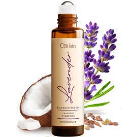 Gya Labs Lavender Essential Oil Roll On - 0.34 Fl Oz - Travel Size Roller for Camping, Skin, Aromatherapy Relief, Convenience