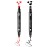Go Ho 2 PCS Waterproof Liquid Eyeliner Stamps,Double-side Black&Red Smudge-proof Eye Liner,Heart Stamp Eyeliner for Halloween Costumes Makeup,Long-lasting Love Tattoo Tools for Valentines Day