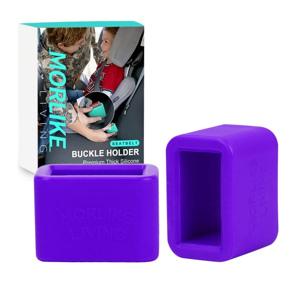 Morlike Silicone Belt Buckle Seatbelt Holder (Purple)