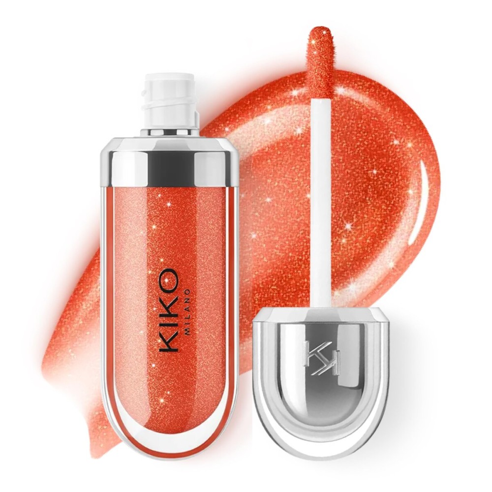 Kiko Milano 3D Hydra Lip Gloss - High Shine, Hydrating, Plumping, Non-Sticky, Moisturizing Lip Makeup - 34 Pearly Blood Orange - 6.5ml