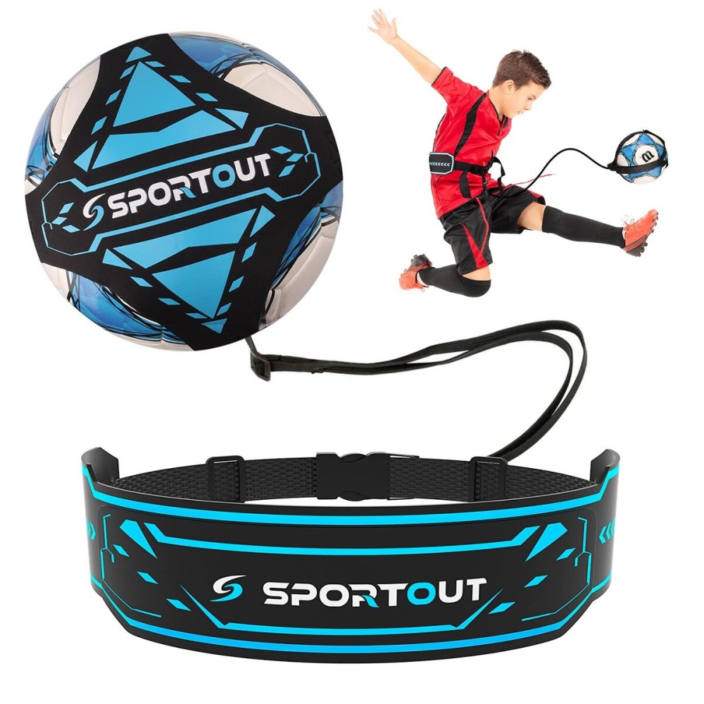 Sportout Soccer/Volleyball Training Equipment Aid, Solo Soccer Trainer, Football Accessories with Adjustable Waist Belt for Kids Adults