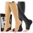 cerpite Zipper Compression Socks - 2 Pairs Open Toe Compression Stockings for Men Women 15-20mmHg,Suit for Running, Sport