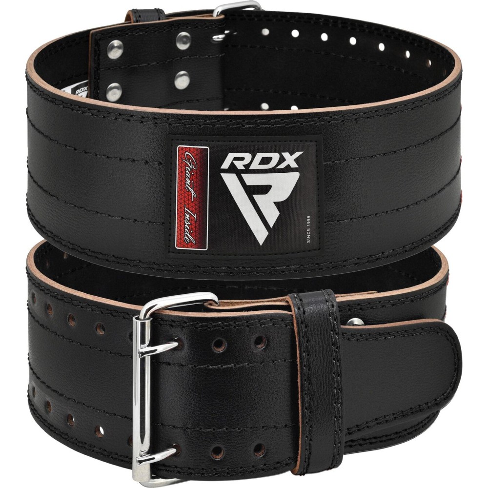 RDX Weight Lifting Belt for Men Women, IPL USPA Approved, 6mm Thick 100% Leather, 4 Powerlifting Back Support, Squat Deadlift Bodybuilding Exercise Fitness Gym Workout Strength Training up to 700 LBS