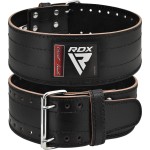 RDX Weight Lifting Belt for Men Women, IPL USPA Approved, 6mm Thick 100% Leather, 4 Powerlifting Back Support, Squat Deadlift Bodybuilding Exercise Fitness Gym Workout Strength Training up to 700 LBS