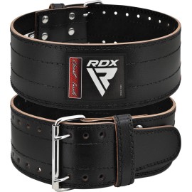 RDX Weight Lifting Belt for Men Women, IPL USPA Approved, 6mm Thick 100% Leather, 4 Powerlifting Back Support, Squat Deadlift Bodybuilding Exercise Fitness Gym Workout Strength Training up to 700 LBS