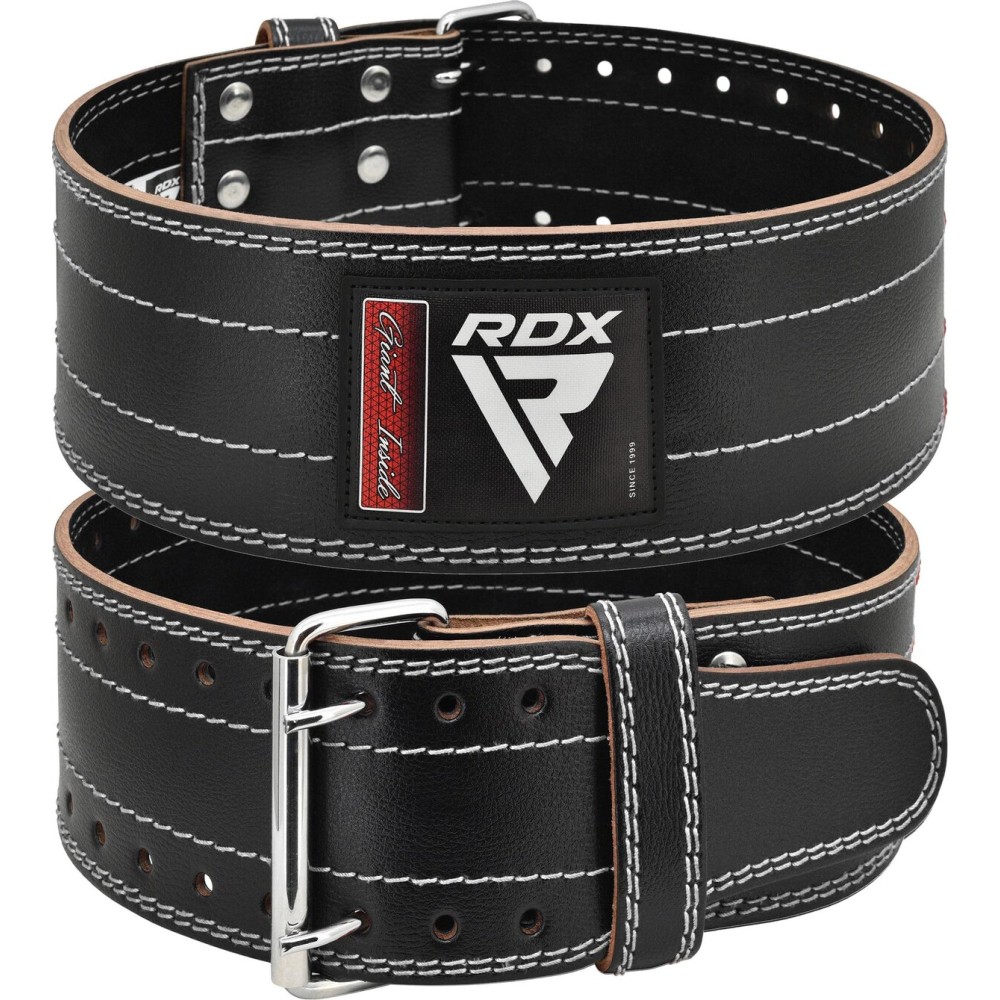 RDX Weight Lifting Belt for Men Women, IPL USPA Approved, 6mm Thick 100% Leather, 4 Powerlifting Back Support, Squat Deadlift Bodybuilding Exercise Fitness Gym Workout Strength Training up to 700 LBS