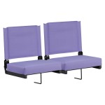 Flash Furniture Grandstand Portable Stadium Seats for Bleachers or Benches, Folding Padded Stadium Chairs with Handle, Pack of 2, 500 lb. Weight Capacity, Purple