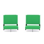 Flash Furniture Grandstand Portable Stadium Seats for Bleachers or Benches, Folding Padded Stadium Chairs with Handle, Pack of 2, 500 lb. Weight Capacity, Bright Green
