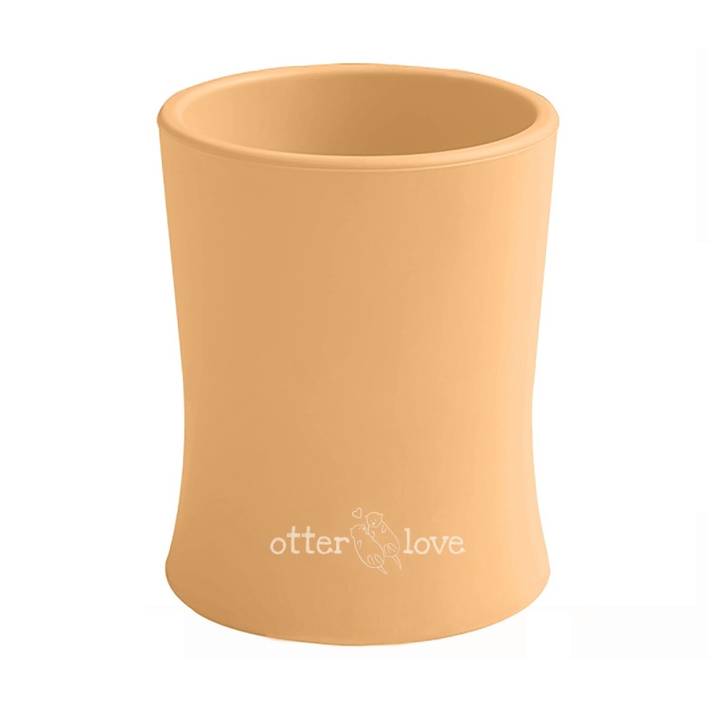 otterlove Silicone Baby & Toddler Training Cup - Pediatric OT Approved - 100% Platinum Pure LFGB Silicone - Unbreakable - Plastic Free - Tiny Cup Perfect for Baby Led Weaning (Clementine)