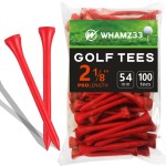 WHAMZ33 W Professional Bamboo Golf Tee 2-34 inch Tee Pack of 100, Red