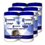 Kinship Comfort Brands CPAP Mask Cleaning Wipes, Unscented and Lint Free Cleanser to Clean Filters, Tubes and BIPAP Machines, 450 Wipes, 6 Canisters
