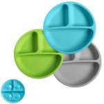 Silikong Silicone Suction Plate for Toddlers - Divided Baby Plate for Self Feeding - BLW Weaning Plate - BPA Free, Dishwasher & Microwave Safe - Baby Feeding Tray for Kids, Infants & Toddlers