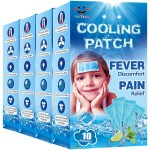 40 Sheets EasYeah Cooling Patches for Fever Discomfort & Pain Relief, Cooling Relief Fever Reducer, Soothe Headache Pain, 10 Count Per Box (4 Boxes)