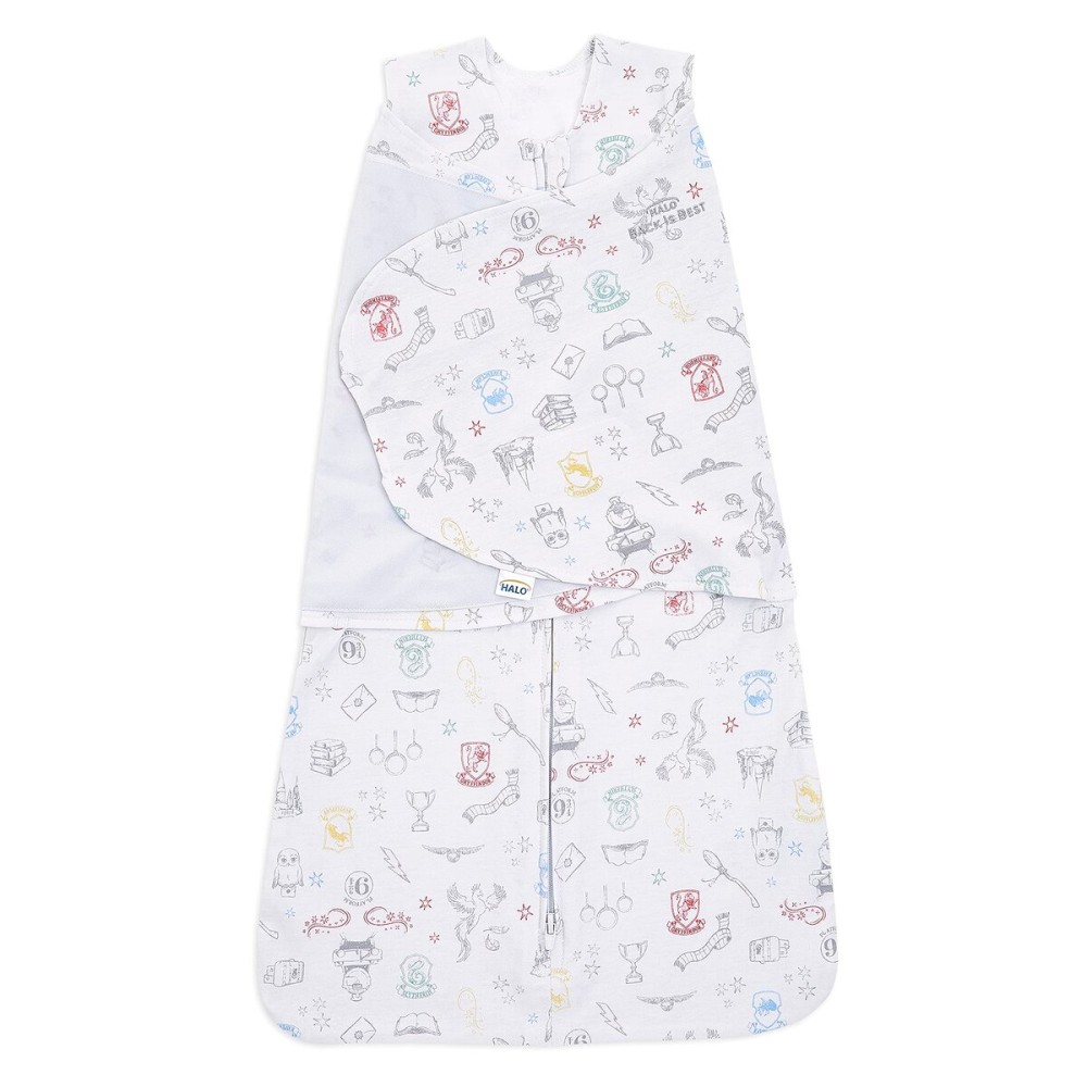 HALO Harry Potter 100% Cotton Sleepsack Swaddle, 3-Way Adjustable Wearable Blanket, TOG 1.5, Harry Potter Enchanted, Small, 3-6 Months