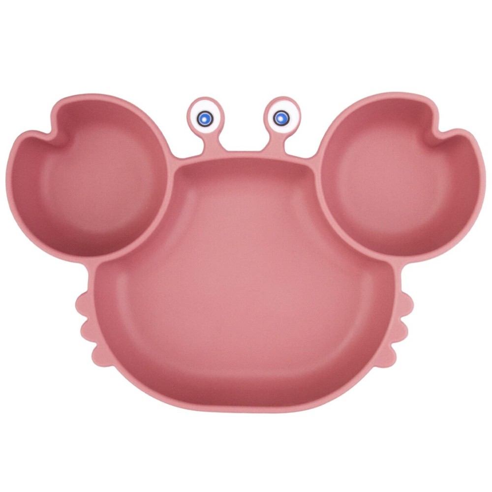 Linowos Silicone Suction Plate for Toddlers - Self Feeding Training Divided Plate Dish and Bowl for Baby and Toddler, Fits for Most Highchairs Trays, BPA Free Microwave Dishwasher Safe