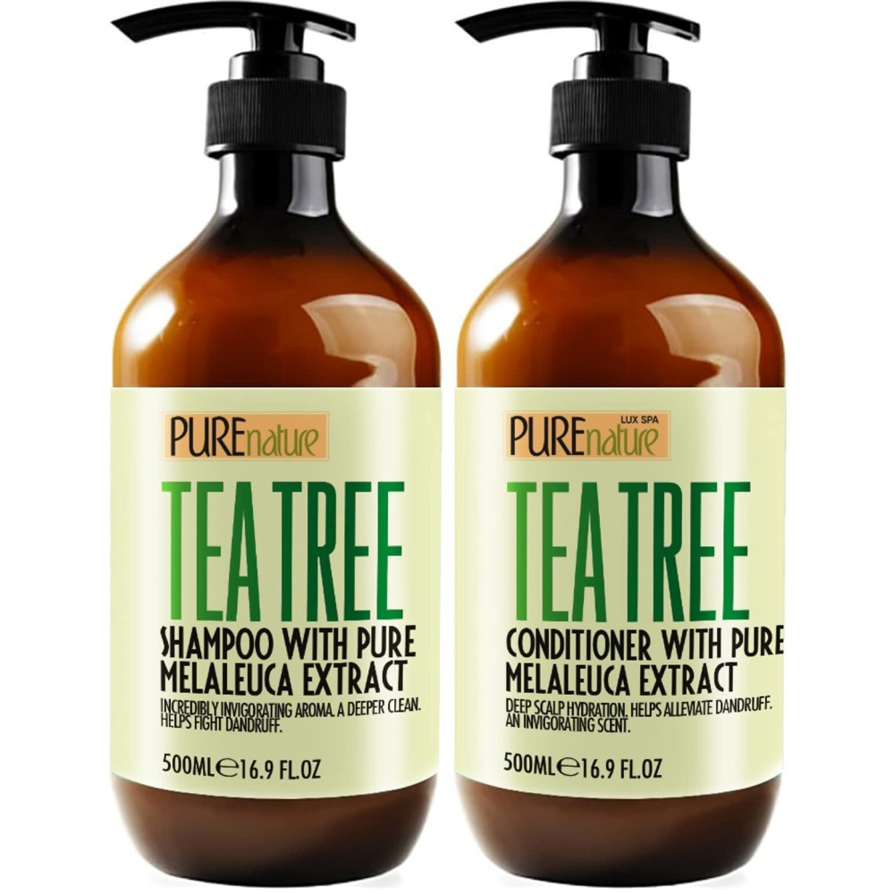 Tea Tree Oil Shampoo and Conditioner Set - Sulfate and Paraben Free Treatment for Oily Hair and to Help Reduce Your Itchy and Dry Scalp - Healthy Anti Dandruff Formula for Men and Women