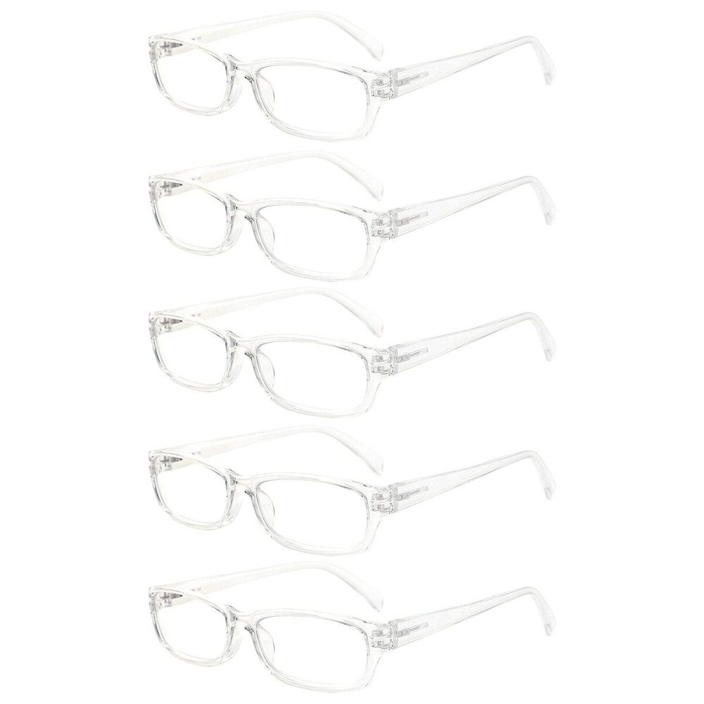 VIDEBLA 5 Pack Computer Reading Glasses Men and Women Anti Eyestrain Blue Light Blocking Glasses for Reading (5 Clear, 1.75)