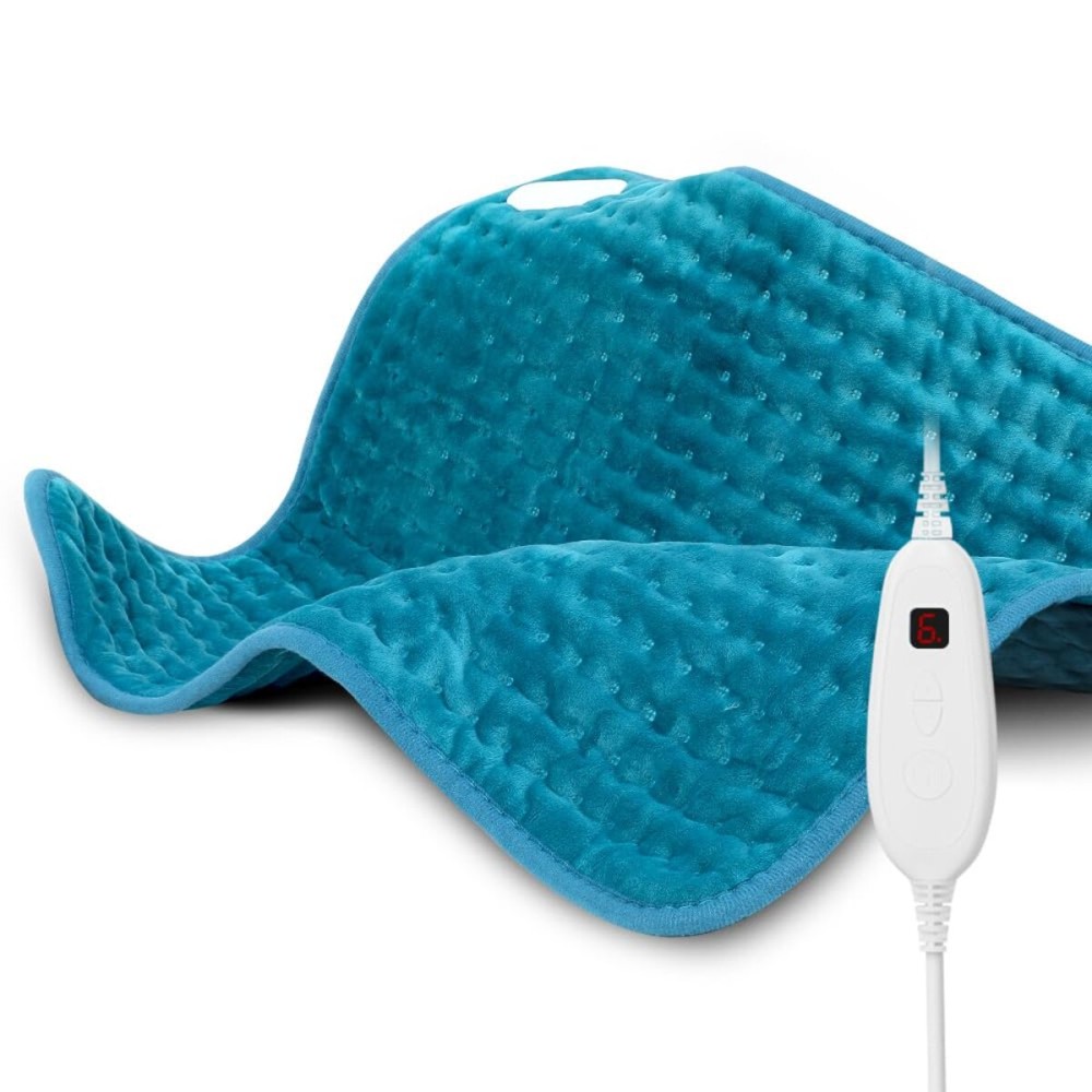 DAILYLIFE Heating Pad for Back Pain Relief, 20x24 Electric Heating Pads for Cramps, Back, Shoulder and Neck with 6 Heat Settings, Fast-Heating Technology, Auto Shut Off, UL Certificated, Blue