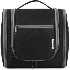 Narwey Hanging Toiletry Bag for Women Travel Makeup Bag Organizer Toiletries Bag for Cosmetics Essentials Accessories (Large, Black)