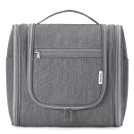 Narwey Hanging Toiletry Bag for Women Travel Makeup Bag Organizer Toiletries Bag Men for Cosmetics Essentials Accessories (Large, Grey)